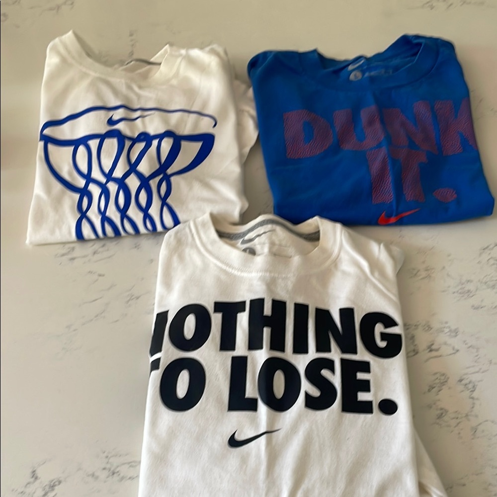 Nike Kids Graphic T-Shirts - Blue and White.